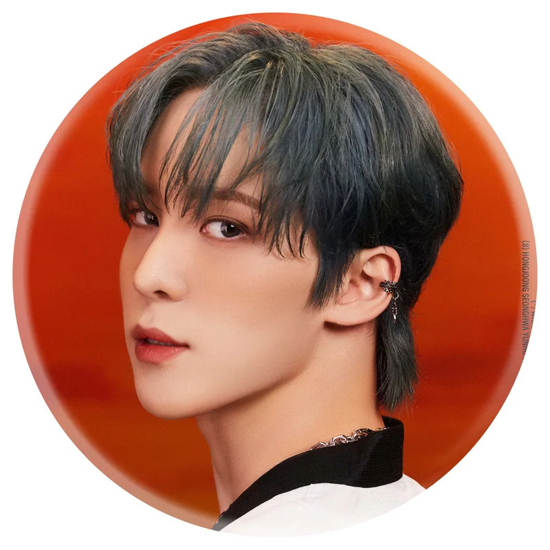 KPOP ATEEZ THE WORLD EP Badge Brooch MINGI SAN YEOSANG HONGJOONG Pendant Bag Accessories Fans Collection