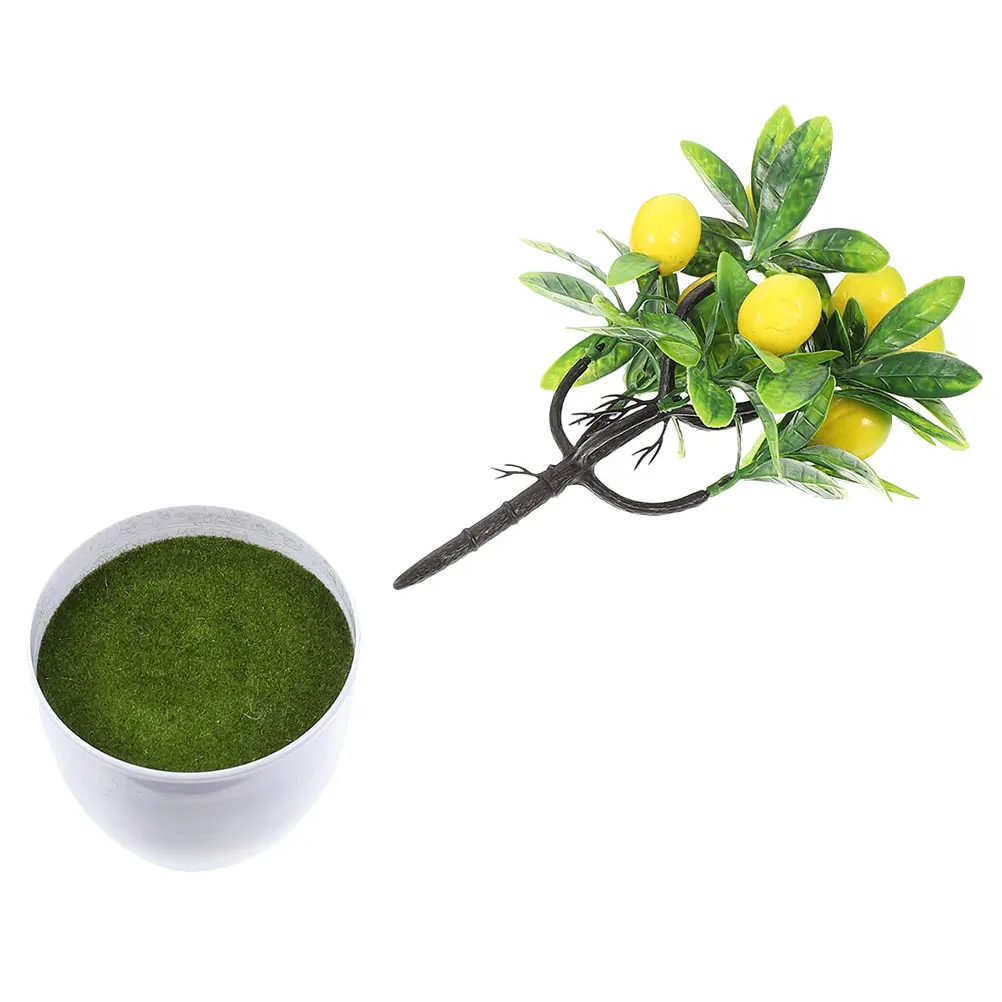 

Artificial Lemon Tree Plants Indoor Simulation Fruit Decor Plastic Bonsai Home Office Bedroom Room Study Craft
