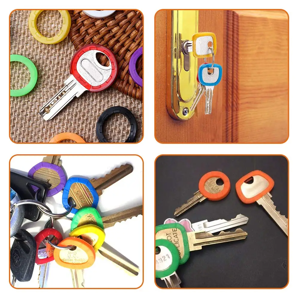 12 Sets of High-quality Vintage Key Covers, Multi-color Charming Silicone Key Caps, for Protecting and Organizing Door Keys image 2