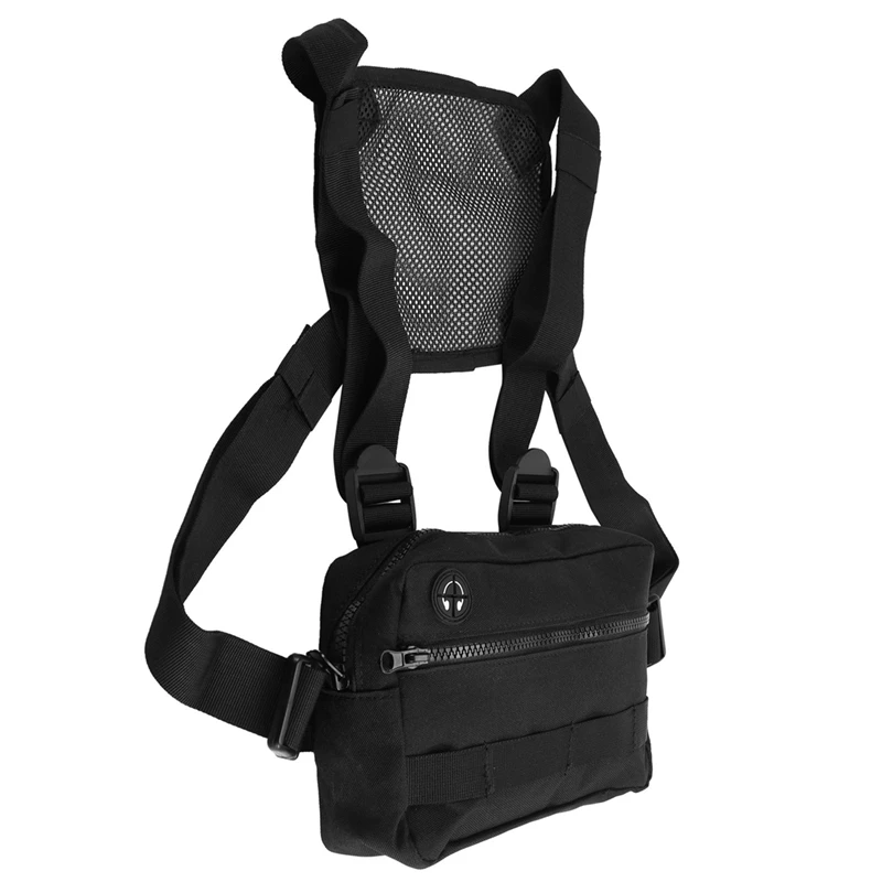 Chest Bag Front Pack Chest Rig Vest EDC Streetwear Backpack Outdoor Sports Hunting Bags Storage Bag Black