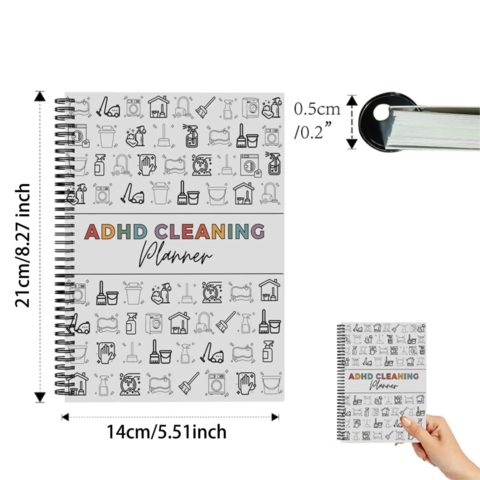 2025 منتج جديد رائجة البيع ADHD تنظيف جدول التنظيف المنزلي قائمة التنظيف السنوية كتاب الخطة