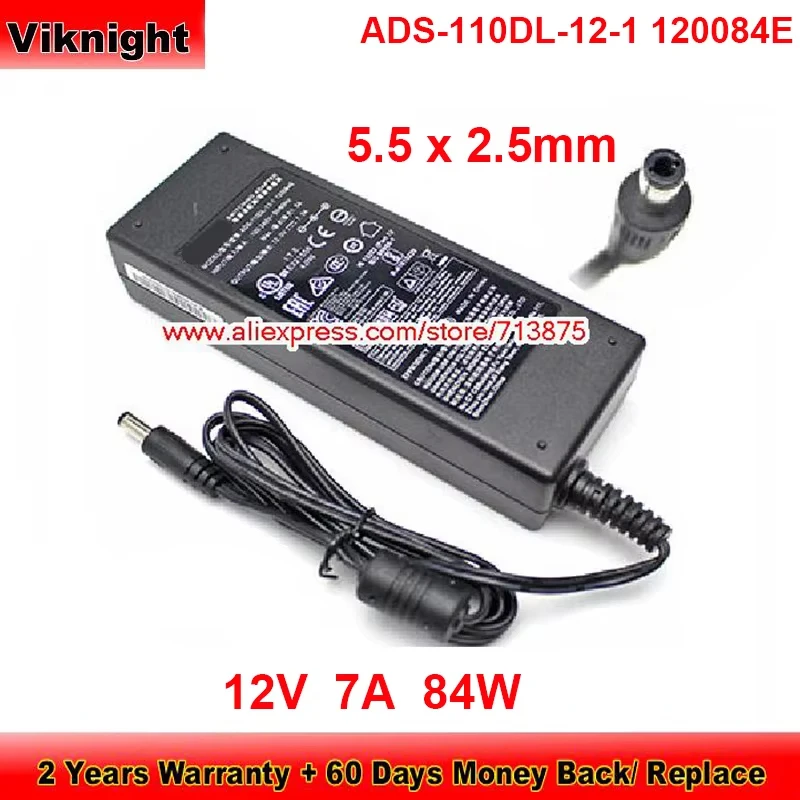 

12V 7A 84W Charger ADS-110DL-12-1 120084E AC Adapter for LaCie LRDMU02 with 5.5 x 2.5mm Tip Power Supply