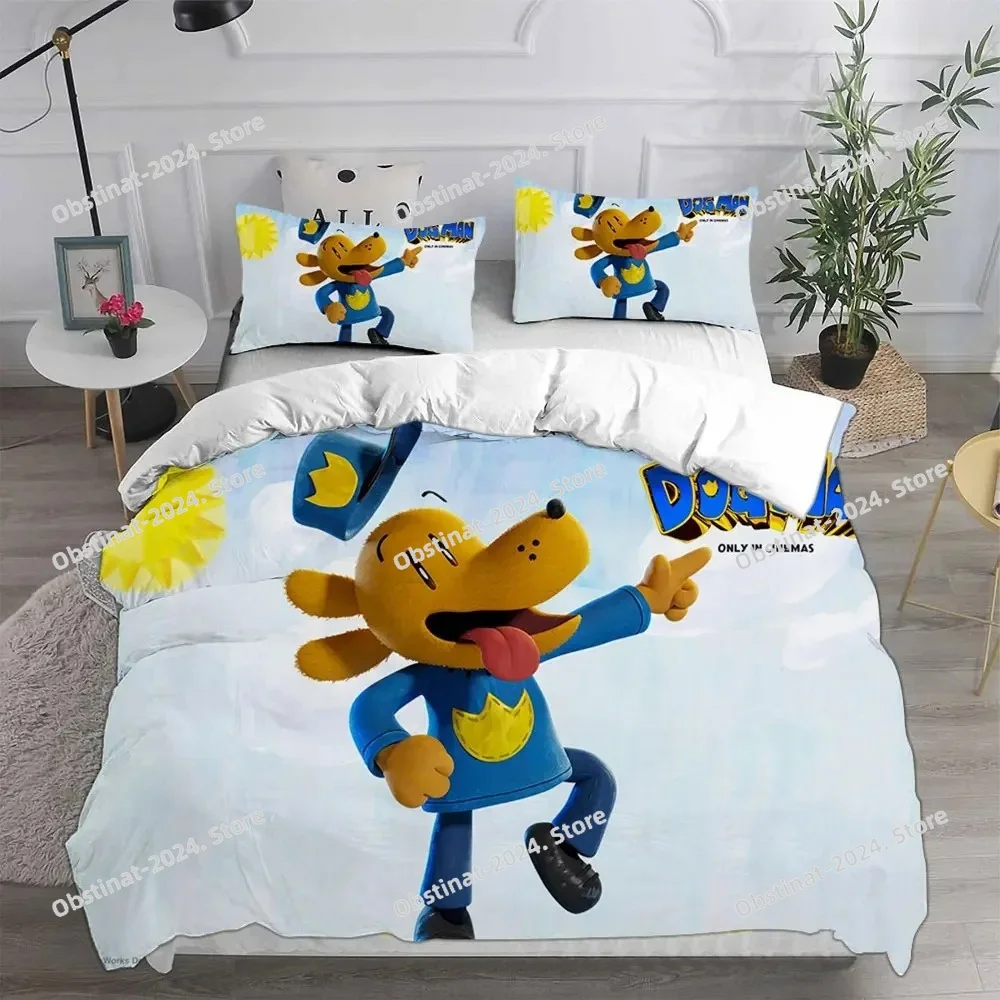 Dog Man Comforter Pillow Case Bedding Set Printed Bed Set Duvet Cover Sheet Pillowcase Bed Soft Quilt Cover Full Queen King Size - view 3