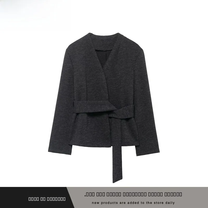 Faionable Soft Capispalla Cappotto da donna Autunno Inverno Nuovo arrivo Con cintura Versatile ZA Sle Pendolarismo Fibra di poliestere 00%