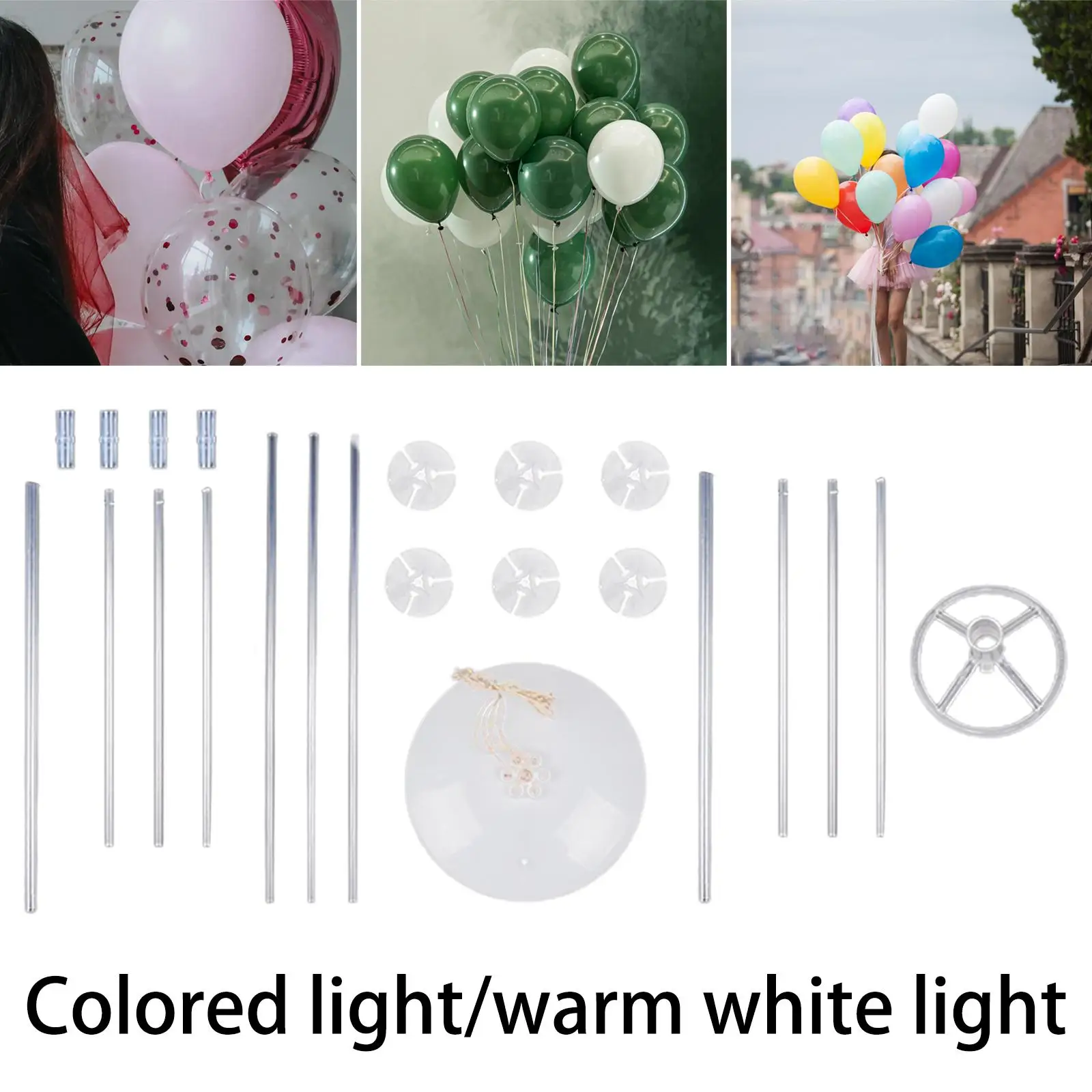 مجموعة عمود البالونات المضيئة DIY لديكور حفلات أعياد الميلاد والذكرى السنوية #5
