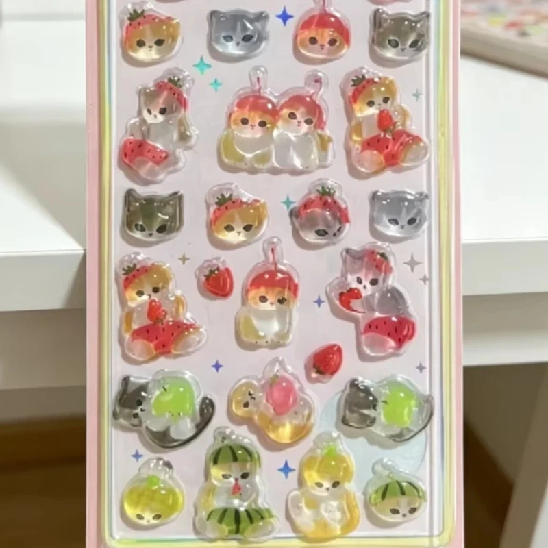Spot Stickers New 3d Relief Stickers Healing Cats Cute Creative Decorations Decoration Handmade Account Surprise Gift For Friend