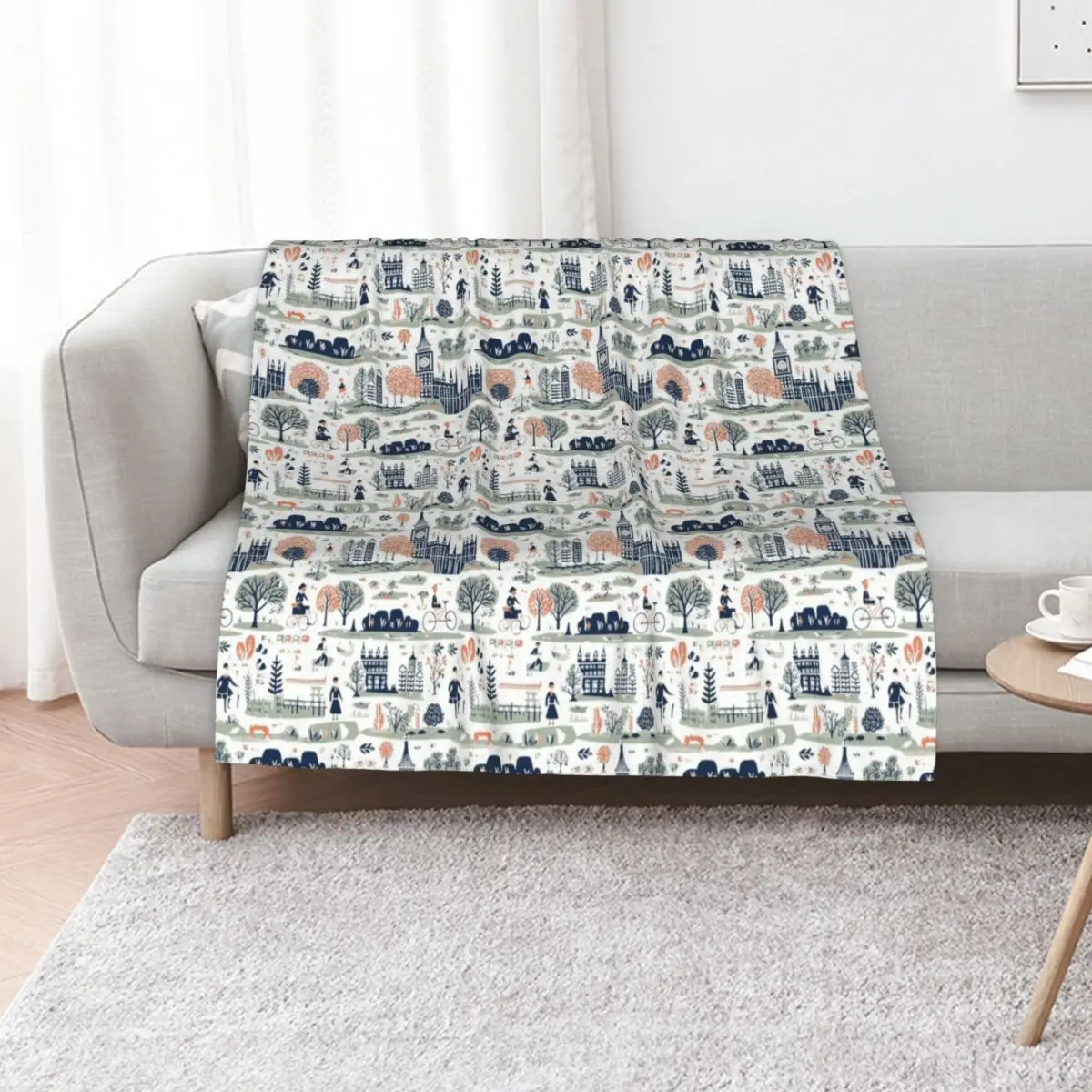 british english england london culture pattern Throw Blanket Hairy Thermal Bed Luxury St for winter halloween Blankets