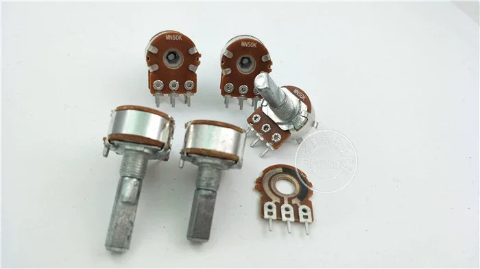 2Pcs Type 148 Duplex Potentiometer 50KMN MN50K Balanced Potentiometer with Midpoint, Half Handle