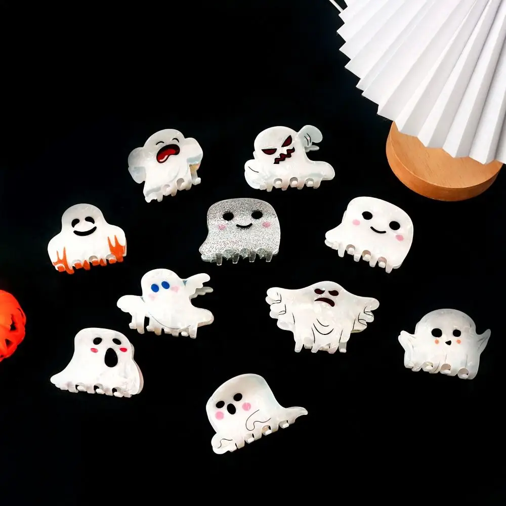 Unique PVC Ghost Hair Claw Grab Clip Colourful Halloween Hair Clip Hairpin Ponytail Clip Shark Clip Festival