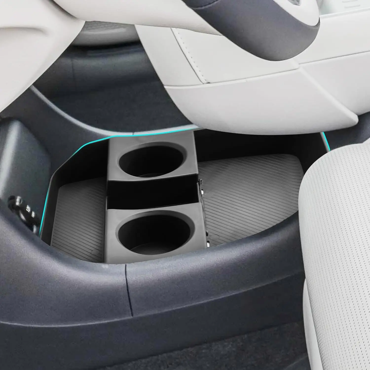 

Tucknbox for 2026 Hyundai Palisade Lower Organizer Accessories Under Console Organizer Tray Insert Stoage Box with Cup Holder