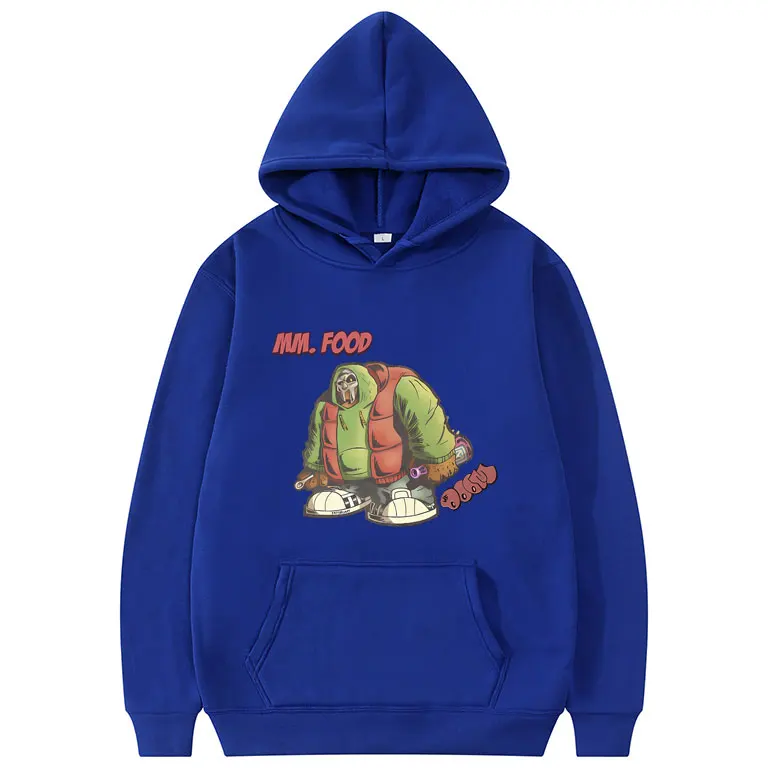 Rapper Mf Doom Mm Food and Friends Print felpa con cappuccio uomo donna Funny Cartoon Rap felpa con cappuccio oversize Casual da uomo Hip Hop