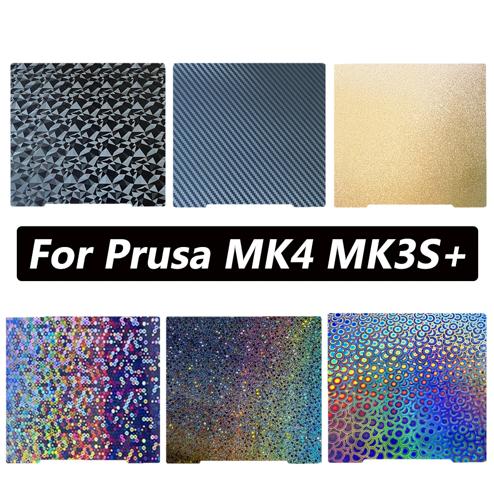 

For Prusa i3 MK3 MK3S+ MK4 Build Plate Double Sided Printing 3D Printer Heated Bed Spring Steel Sheet for Prusa MK4 PEI Sheet