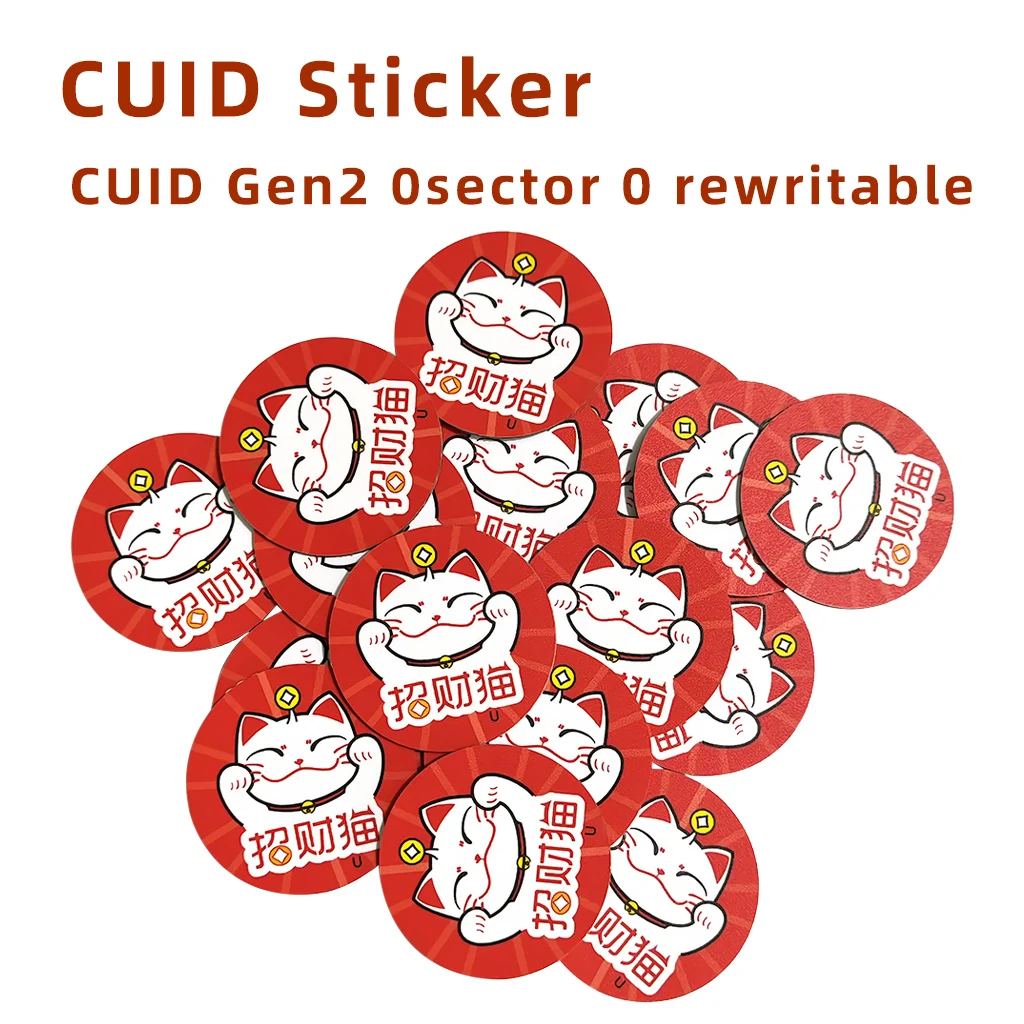 CUID Android App MCT Modify UID Changeable NFC 1k S50 Tags 13.56MHz Rewritable Card Keyfob Block 0 Writable 14443A cuid Sticker