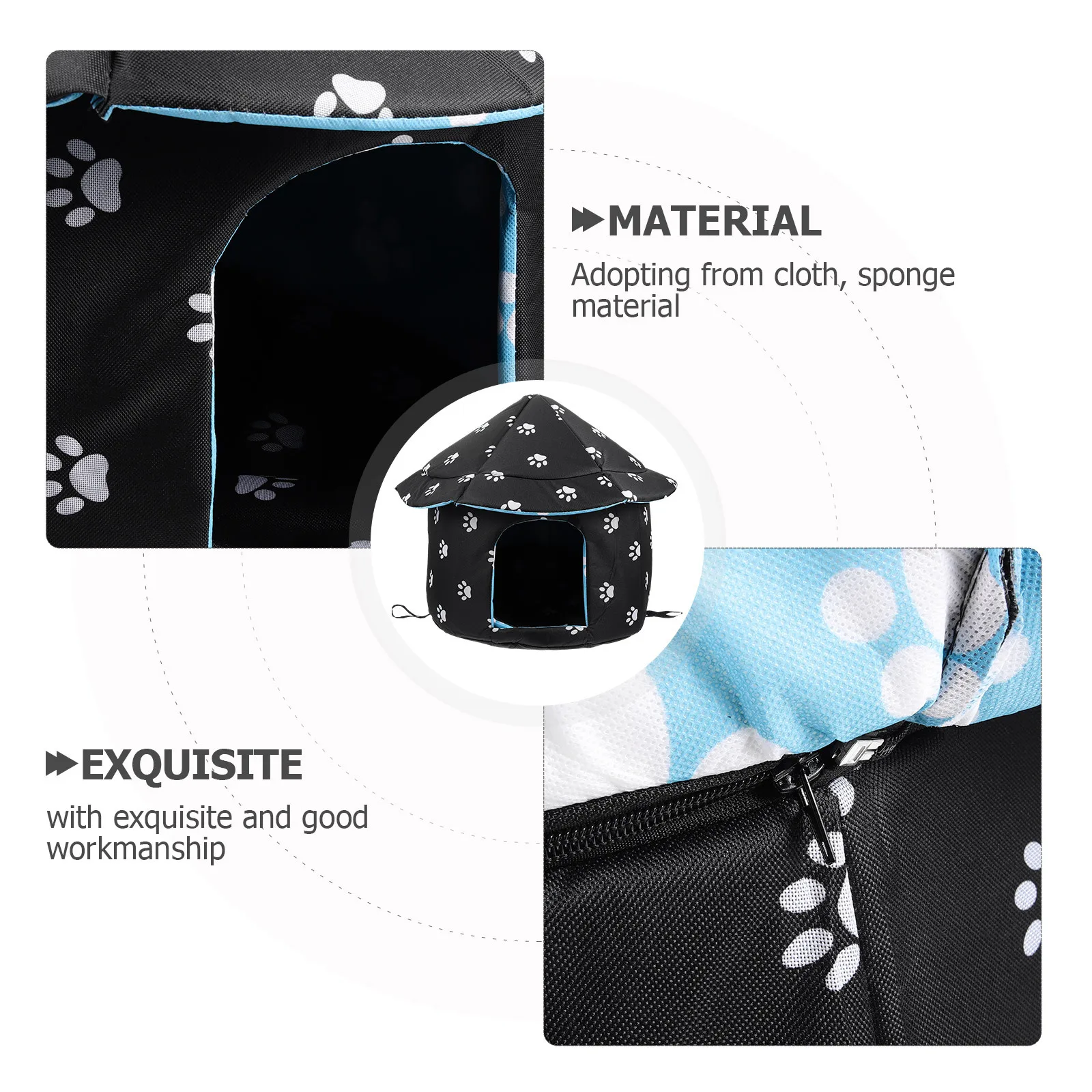 

Detachable Weatherproof Cat Warm Pet Nest Kitten Bed for Outdoor Patio Lawn Garden Comfortable Safe Outside Cat