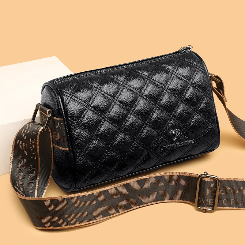 

Luxury Solid Genuine Leather Shoulder Crossbody Bags For Women High Quality Cow Leather Female Messenger Tote Sac Ladies Handbag