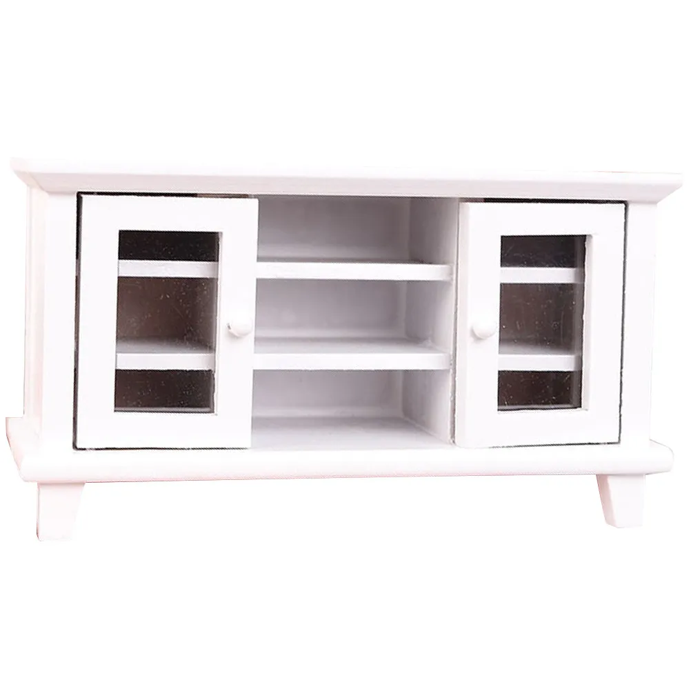 Dollhouse Mini Storage Cabinet Living Room Furniture Miniature Cabinets Ornament Wood