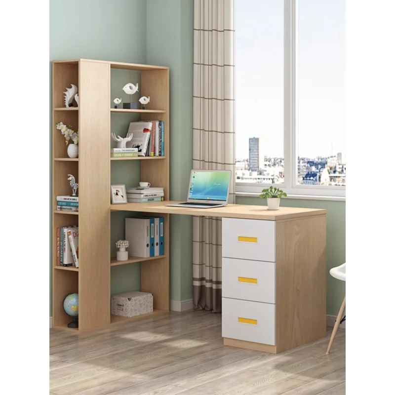 Nordic style small unit children's desk, bookshelf, integrated minimalist style bookshelf, study desk, computer desk