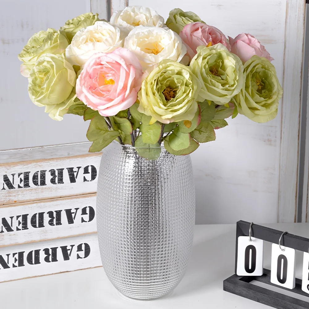 

Large Artificial Roses Silk Flowers Realistic Roses Bouquet Long Stem Fake Rose for Valentine's Day Home Arrangement Wedding