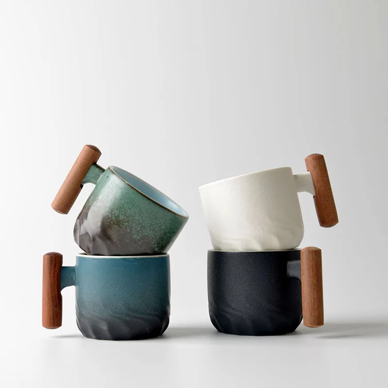 

70 мл керамическая ретро кофейная чашка офисная чашка для воды фильтр чайная кружка деревянная ручка кофейная кружка ручной работы чайная кофейная чашка подарок на день рождения