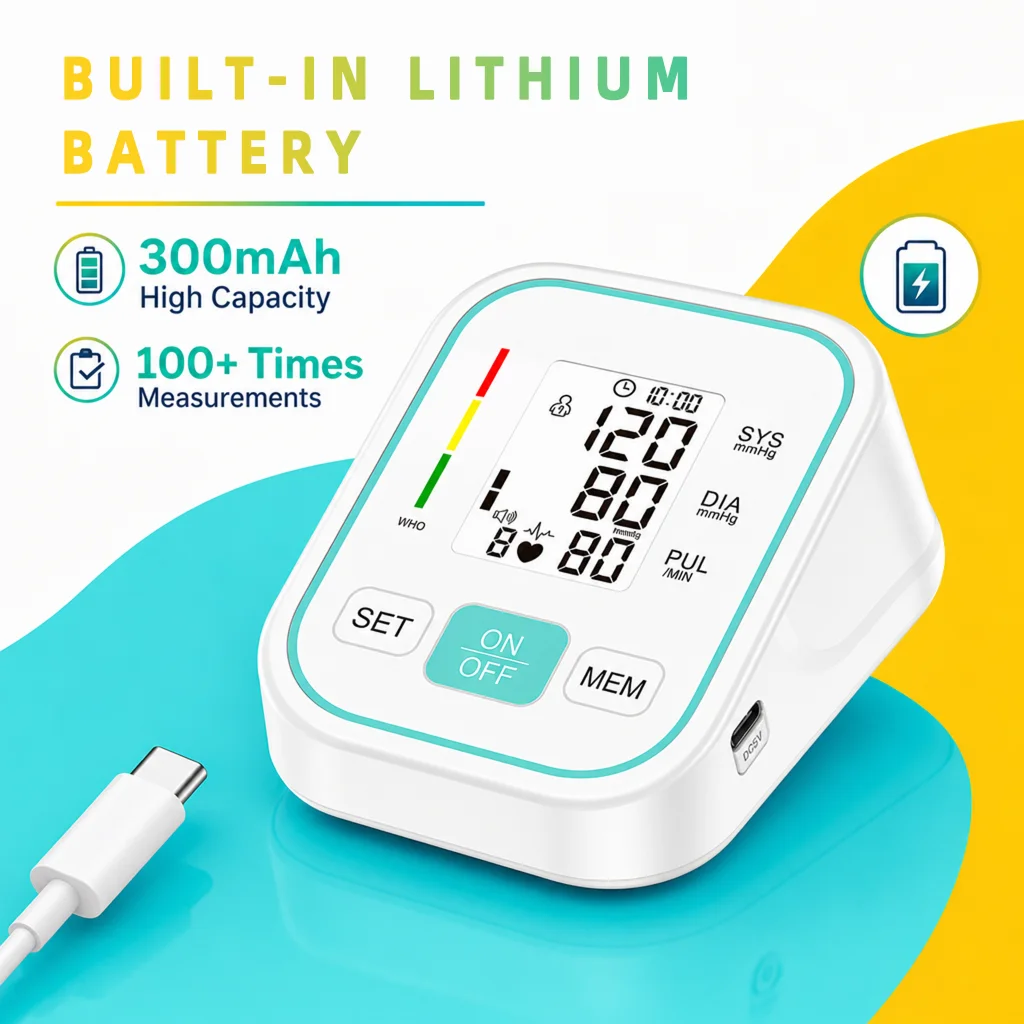 AiQUE Wiederaufladbares Blutdruckmessgerät 300mAh Manschette Sprachausgabe Tragbares Digitales Messgerät Oberarm Automatisches Tonometer für Zuhause