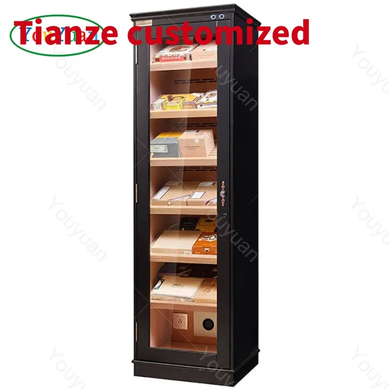 (customized)2ft cabinet cigar display shelf with lighting cigar cedar humidor refrigerator cigar humidor cabinet