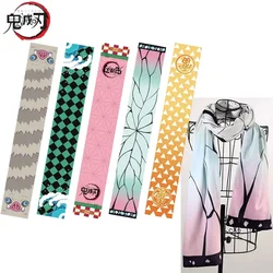 악마 슬레이어 애니메이션 프린트 스카프 코스프레 Kamado Tanjirou Neckerchief Tomioka Giyuu 양면 Neckerchief 학생 패션 스카프