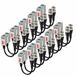 Transceptor pasivo de vídeo 20 piezas, dispositivo BNC trenzado AHD/CVI/TVI, UTP Balun, Cat5, UTP, hasta 3000 pies de rango