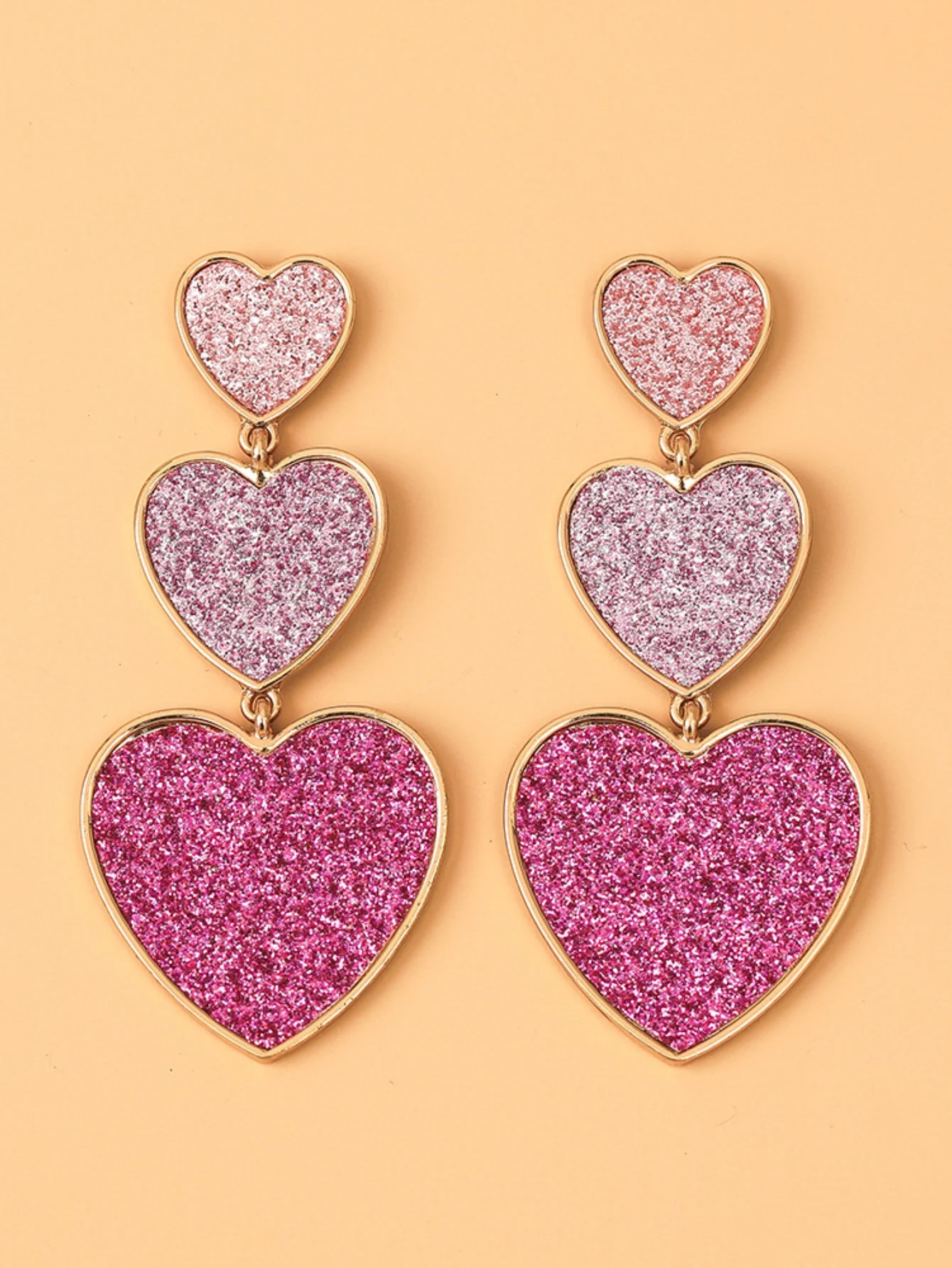 2pcs stylish and minimalist irregular peach heart women's earrings for daily dating accessories