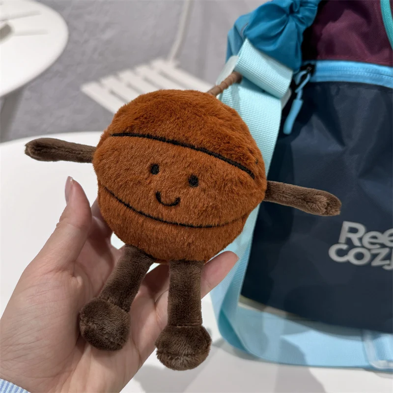 Kawaii Sports Ball Plush Keychain Coin Purse Football Basketball Tennis Baseball Stuffed Toy Cute Bag Decor Birthday Gifts Girl