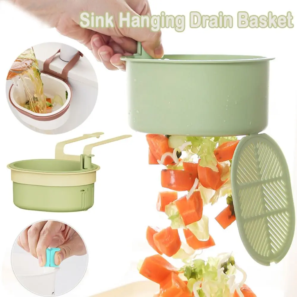 Openable Bottom Sink Hanging Drain Basket Separate Versatile Sink Storage Rack Press Dumping Waste Creative