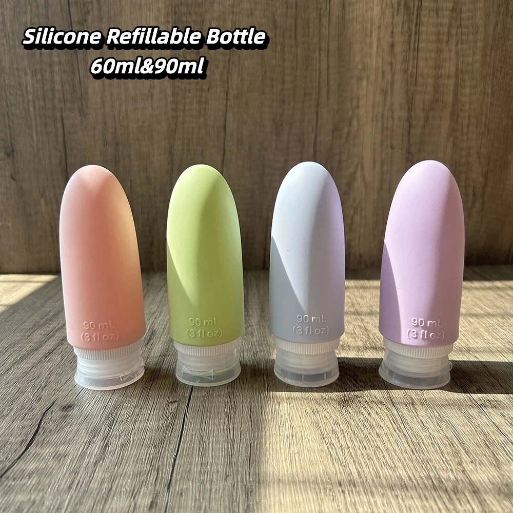 

Travel Bottles Set, Leak Proof Silicone Squeezable Containers for Toiletries, Refillable Travel Accessories for Conditioner