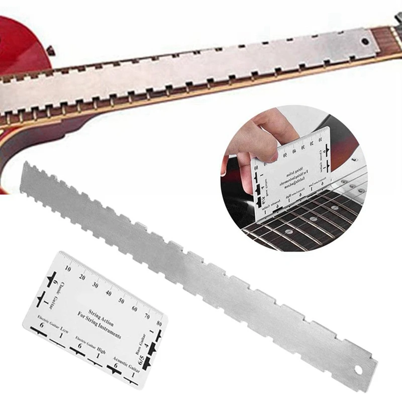 2 Sets Of Guitar Accessories Measuring Saw Ruler Piano Neck Ruler Guitar Measuring Ruler Find A Flat Ruler 2 In 1