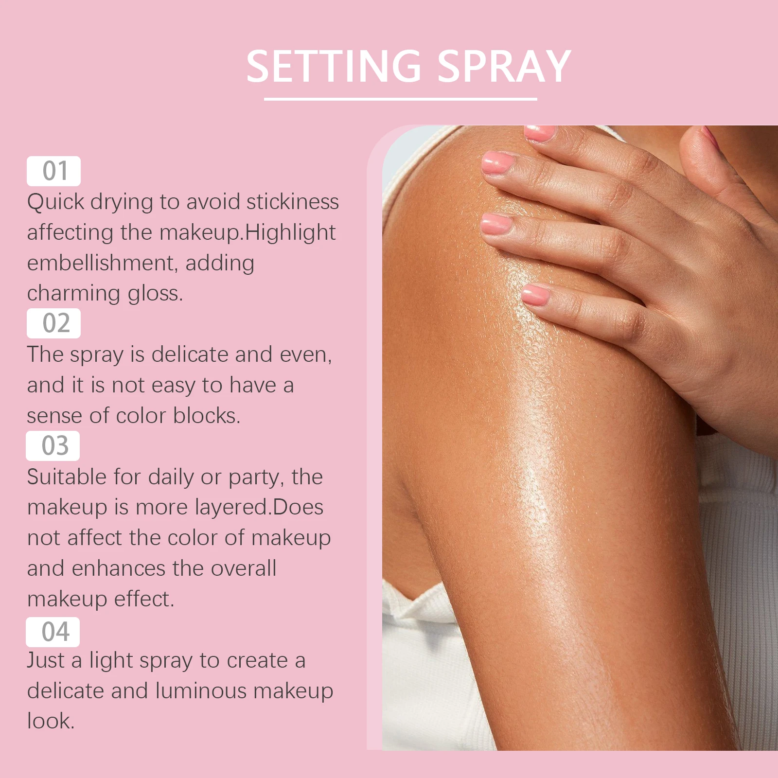 رذاذ Hoygi Flash Setting للتحكم في الزيت، مقاوم للماء والعرق، قاعدة مكياج طويلة الأمد للجسم، مثبت الوجه الساحر، رذاذ المكياج