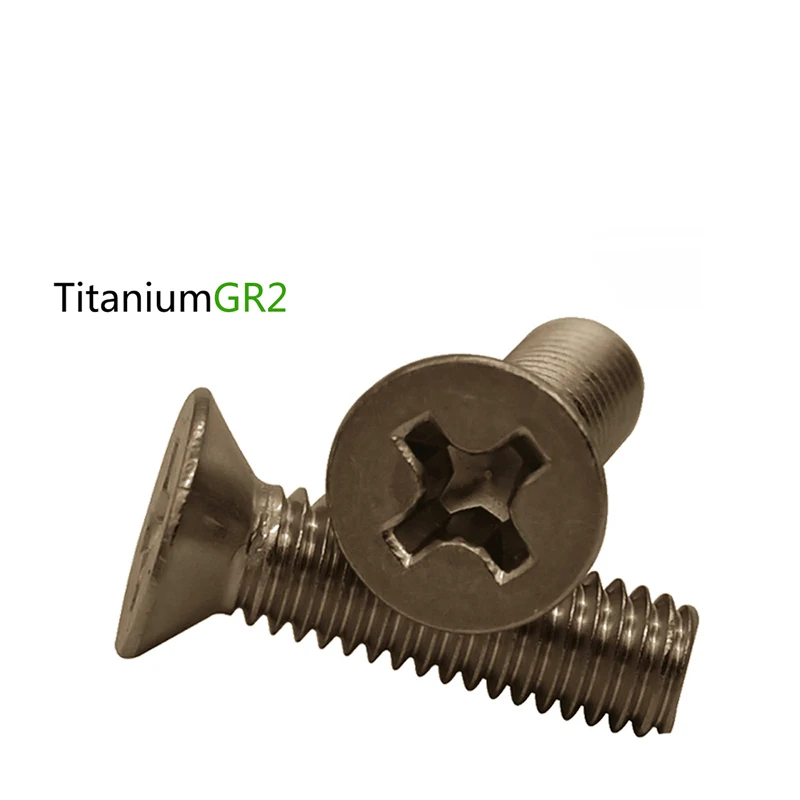 

50pcs/lot Titanium Screw GR2 M1.4 Flat Head screw Cross recessed countersunk head screw DIN965