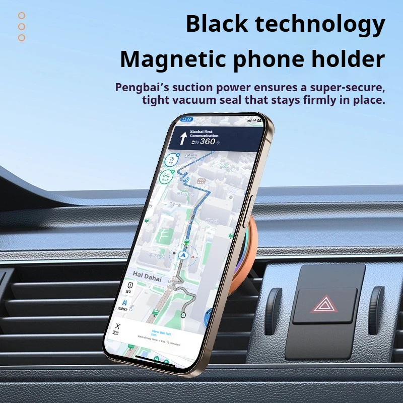 Bracket 2-in-1 Wireless CarPlay Adapter Box Dual Use Air Vent Magnetic Car Phone Mount Supports Screen Casting for SUV RV Pickup