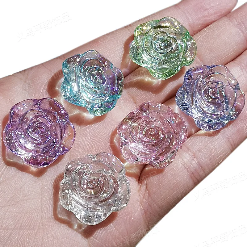 

Wholesale 200pcs 30mm Bright Clear Colors Acrylic Camellia Flower Beads Ornament Accessories Necklace Bracelet Earring DIY