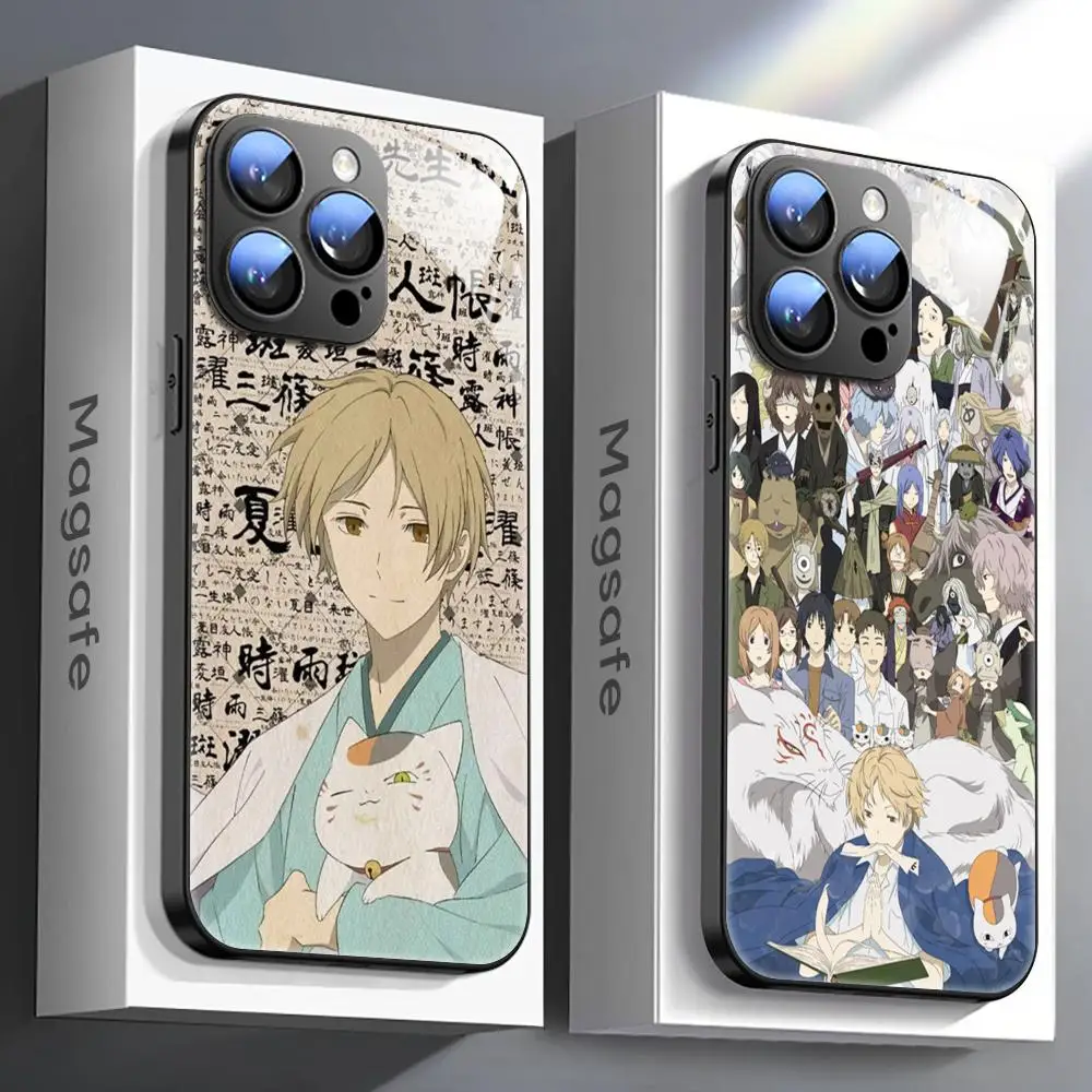 Natsume Book Of Friends Phone Case For iPhone 16 15 14 13 12 11 X XR XS 8 Plus Mini Pro Max Glass Magnetic Phone Case