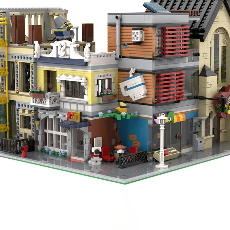 1553 قطعة MOC Townhouse متجر الحيوانات الأليفة وحدات الخالق نموذج اللبنات لعبة العمارة لتقوم بها بنفسك الإبداعية الطوب هدية الكريسماس للأطفال #4