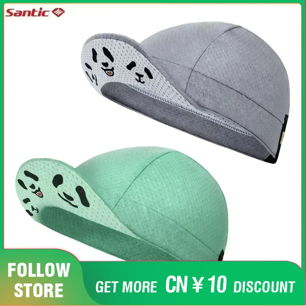 Santic Cycling Hat MTB Sports Cap Cute Panda Print Summer Breathable Quick-Drying Bicycle Riding Running Sun Protection Sun Hats