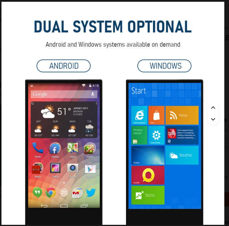 Multiple Sizes Hanging Wall-Mounted Advertising Machine Display LCD Smart TV HD Screen Network Android Digital Signage
