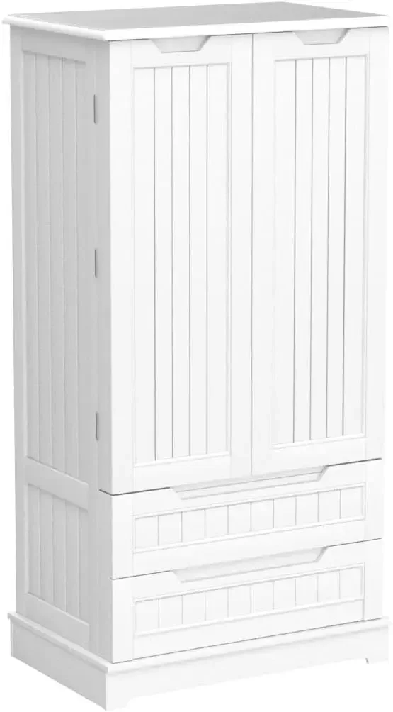 

Nordic 47" Pantry Storage Cabinet Kitchen with Drawers Freestanding Bathroom with Shelves and Doors, Small Wooden Food