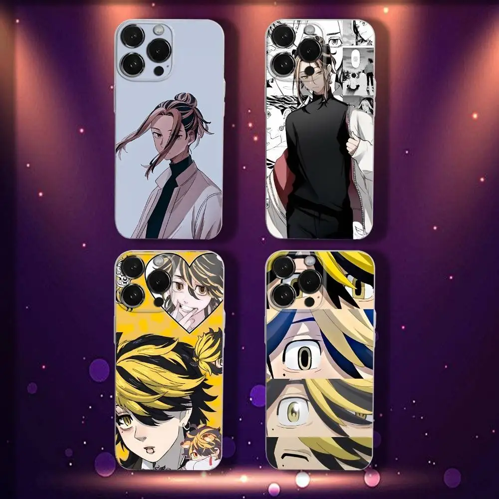 Funda de teléfono Kazutora Revengers Hanemiya para iPhone 17,16,15,14,13,12,11 Pro,Max,Plus,X,XS,XR,SE4,E Mini funda suave transparente