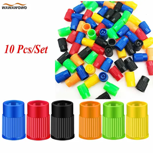 10 sztuk nakrętek zaworów opon, plastikowe osłony przeciwpyłowe na opony samochodowe Uniwersalne nakrętki zaworów do samochodów ciężarowych Motocykle SUV i rowery