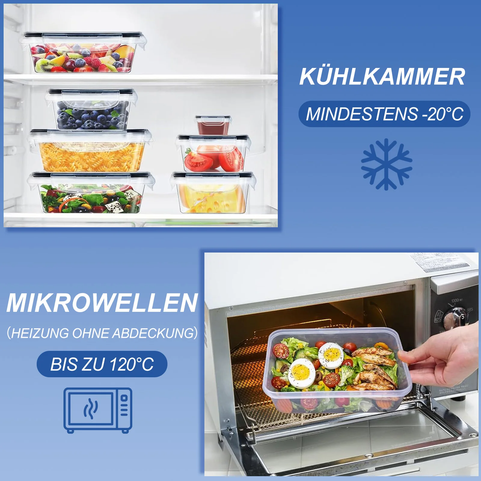 26pcs BPA-freie luftdichte Lebensmittelbehälter (26 Behälter, 26 Deckel) Küchenutensilien Geeignet für tragbare Lagerung trockener Güter / Obst / Gemüse – Detail 4