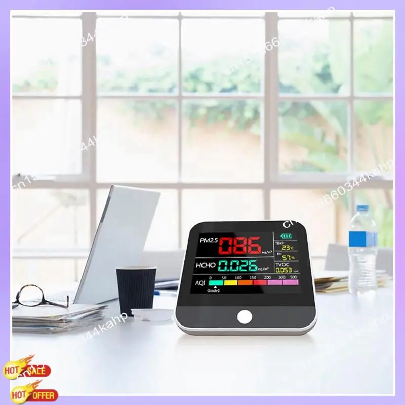 

CLCU 8-в-1 Детектор пыли Тестер качества воздуха PM2.5/PM1/PM10 Монитор Температура Формальдегид TVOC