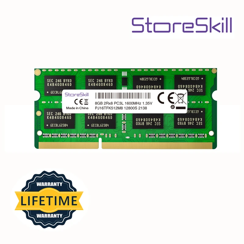 

Память StoreSkill DDR3L для ноутбука 4 ГБ 8 ГБ 10600 1333 12800 1600 для ноутбука DDR3 Ram SODIMM Memoria