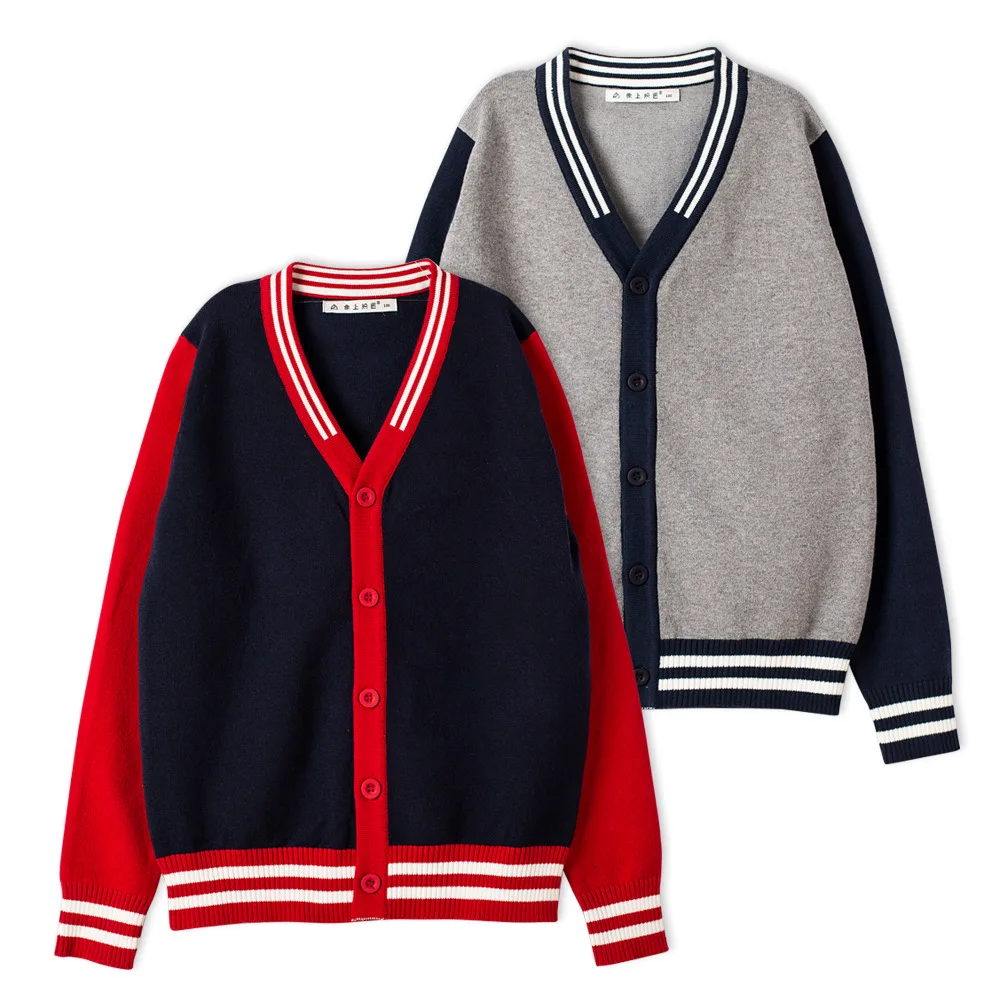 Teen Boys Cardigans Cotton Children Sweaters Winter Fall Knit Wear Kids Clothes