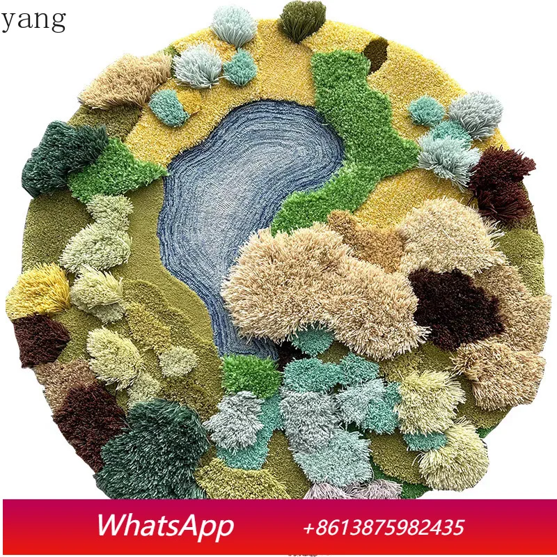 

CX Floor Mat Art Three-Dimensional Round Rug Living Room Cream Forest Thickened Home Bedroom Bedside Blanket