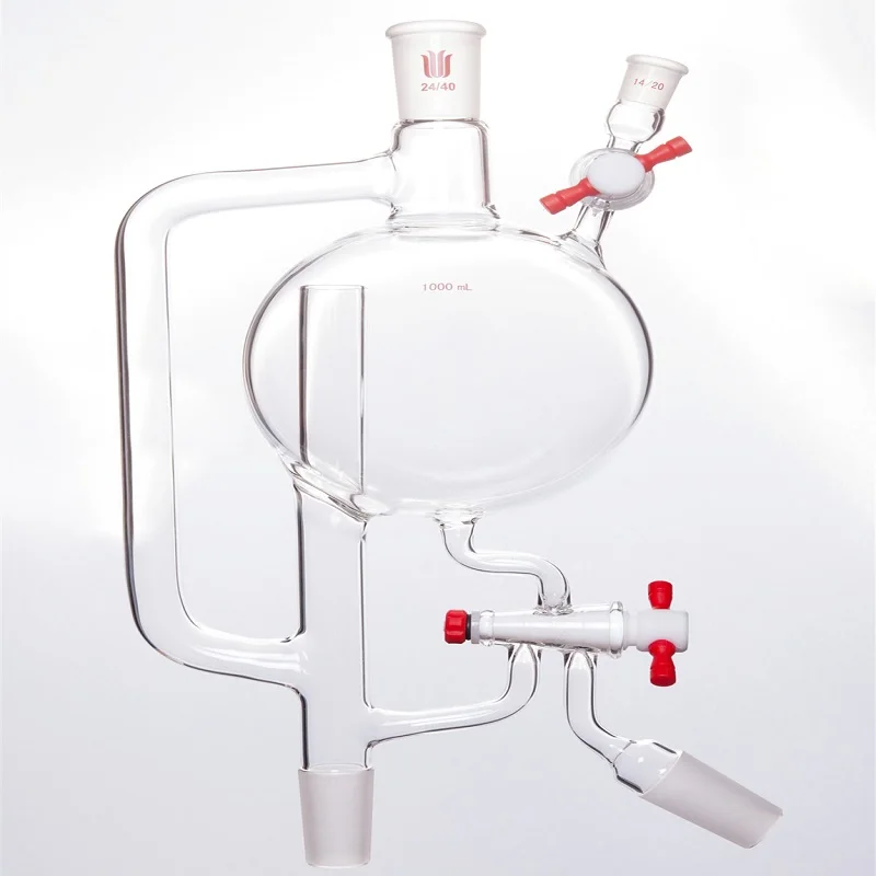 SYNTHWARE Solvent distillation head, DISTILLING HEAD, SOLVENT, Capacity 250mL 500mL 1000mL 2000mL, Borosilicate glass, S25