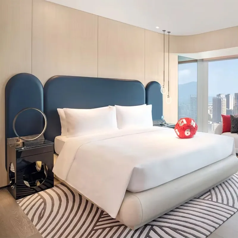 China Wholesale Modern Wood Hotel Bedroom Furniture Set for 5 Star FF&E Projects Custom Made Eco-Friendly for Villa